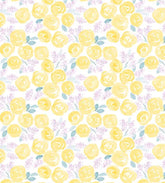 Yellow Floral Digital Printed Fabric Material